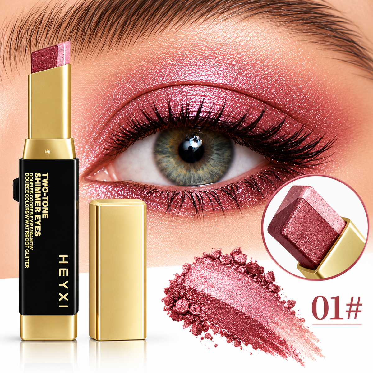 Berry Pink Gradient Eyeshadow Pencil - Waterproof Long Lasting Eyeshadow Stick