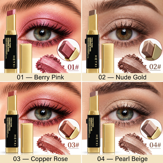 Four eyeshadow images combined with shade names